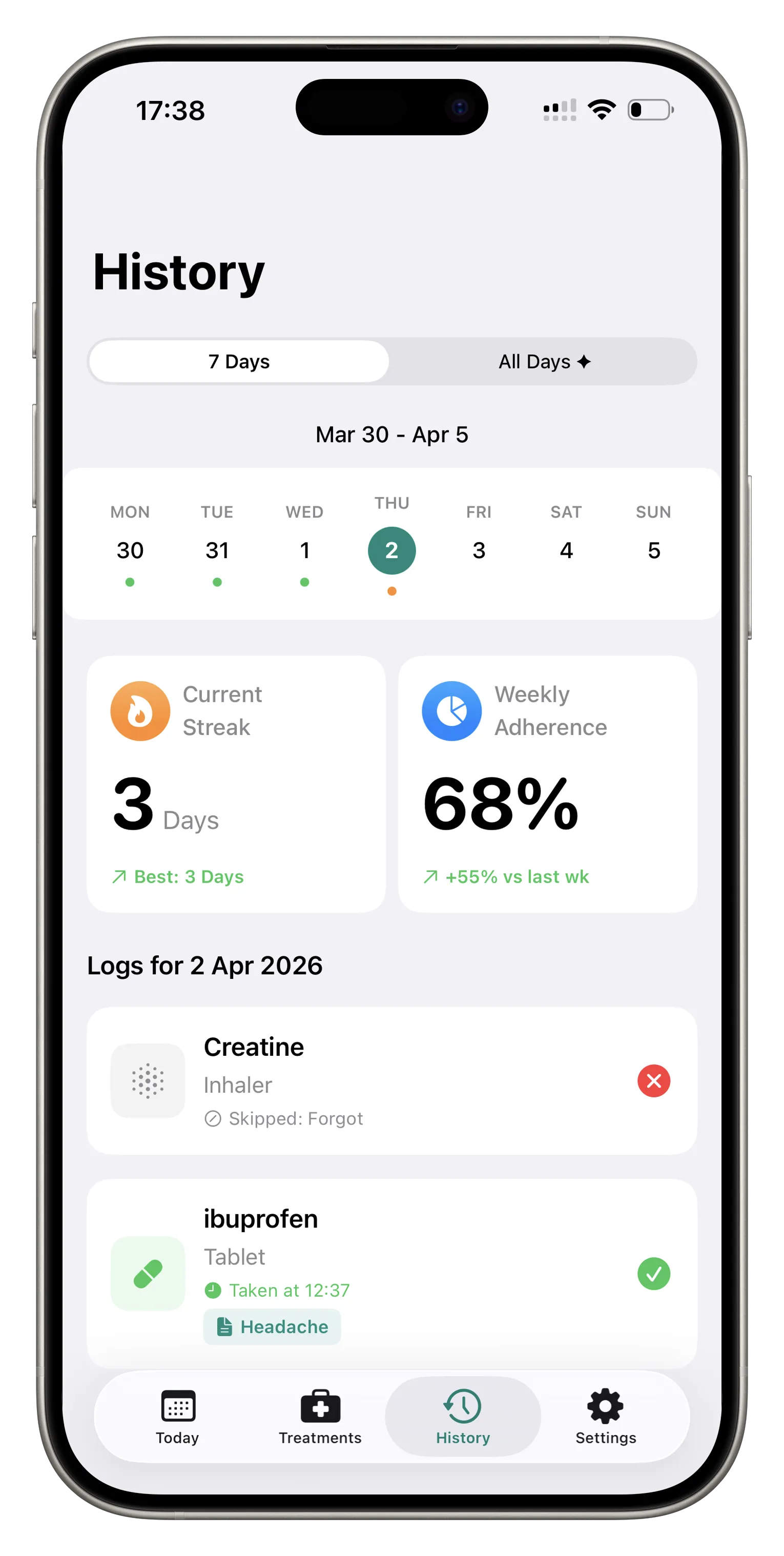 Adherence tracking in Doz